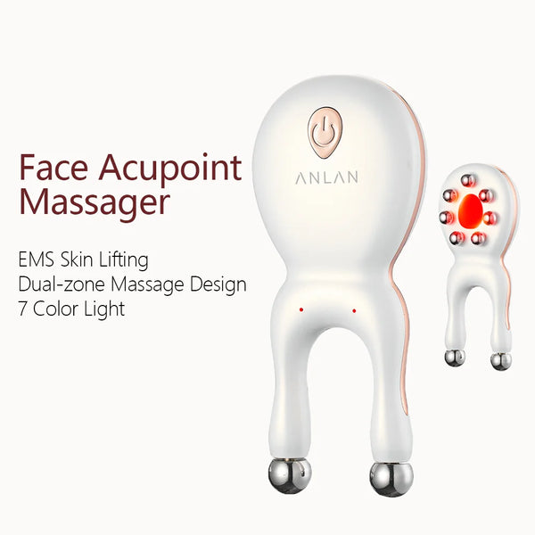 ANLAN EMS Facial Acupoint Massager Eye Nose Lifting 7 Color Light Guasha Reduce Puffiness Anti-Aging Tightening Skin Face Beauty