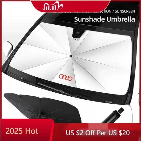 2025 Hot Car Windshield Sunshade Umbrella Interior Parasol Cover For Audi A1 A3 A4 A5 A6 A7 A8 Q2 Q3 Q5 Q7 Q8 TT Quattro RSQ3 RS