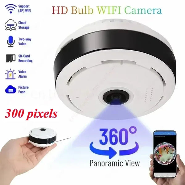 Small Surveillance Camera Wifi 360° Panoramic View Two-way Voice IP Camcorders 2MP Video Survalance Home Security Protection Cam