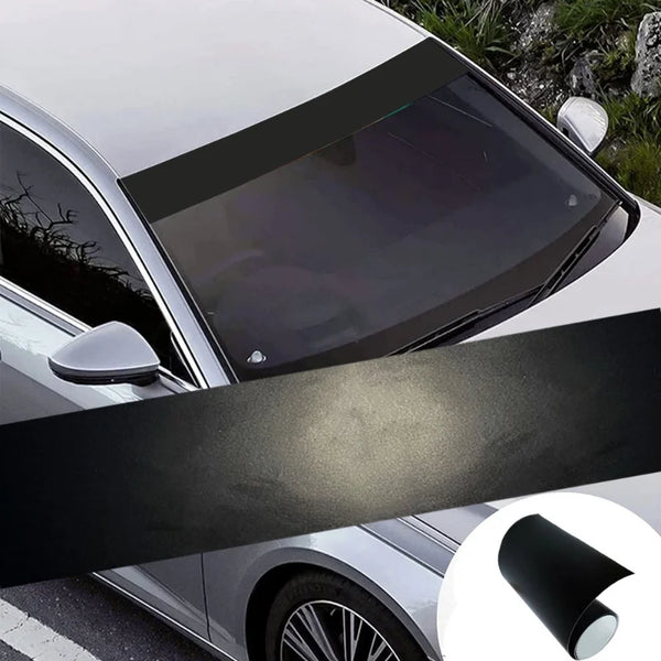 130x20cm Car Windscreen Sun Strip Sticker Matte Black Auto Front Windshield Sun Film Vinyl Decal Sticker Car Decor Accessories